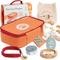 Classic world wooden animal care play set - role play toy bag 16 pcs.