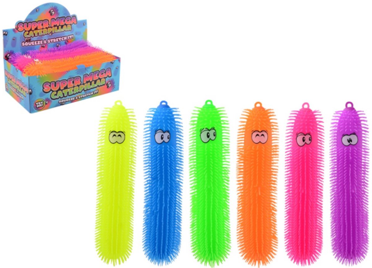 Johntoy fluffy worm fidget toy 50cm multicolor.