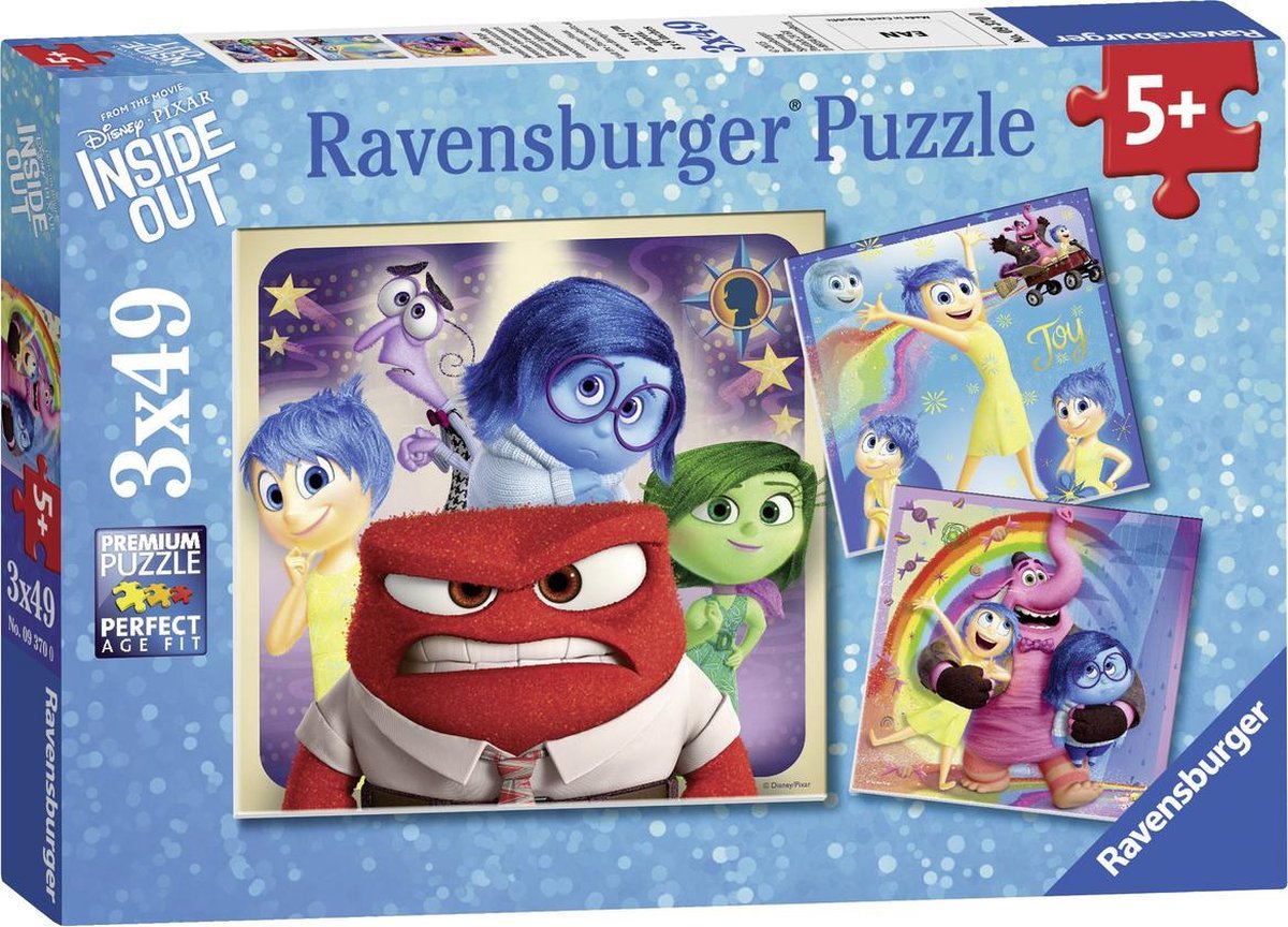 Ravensburger - inside out; emotional adventure - jigsaw puzzle - 3 x 49 pieces