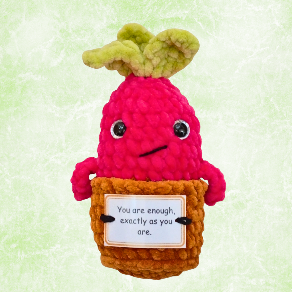Pocket Hug Mandragora™ – Handmade Emotional Support Plush with Inspirational Message Card