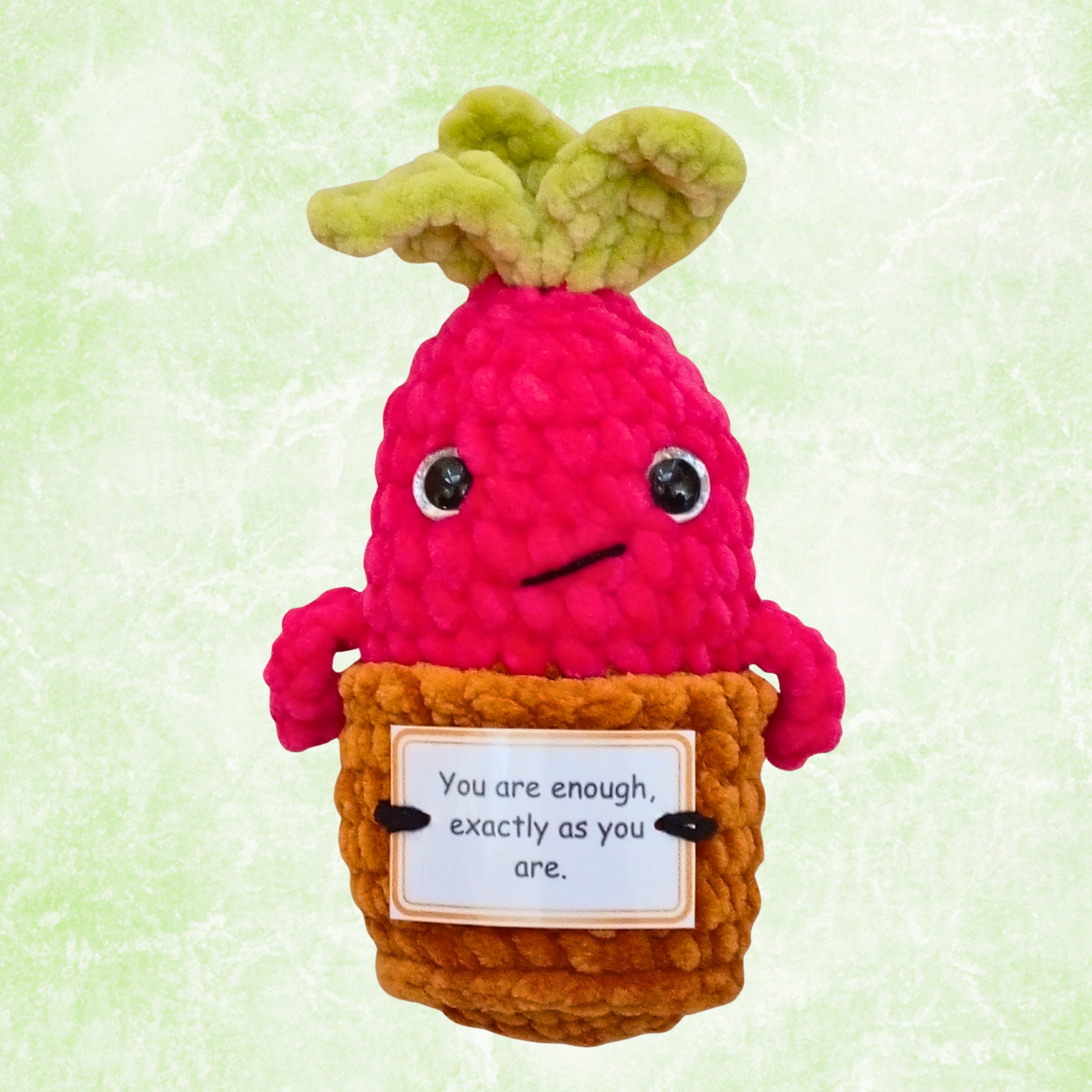 Pocket Hug Mandragora™ – Handmade Emotional Support Plush with Inspirational Message Card