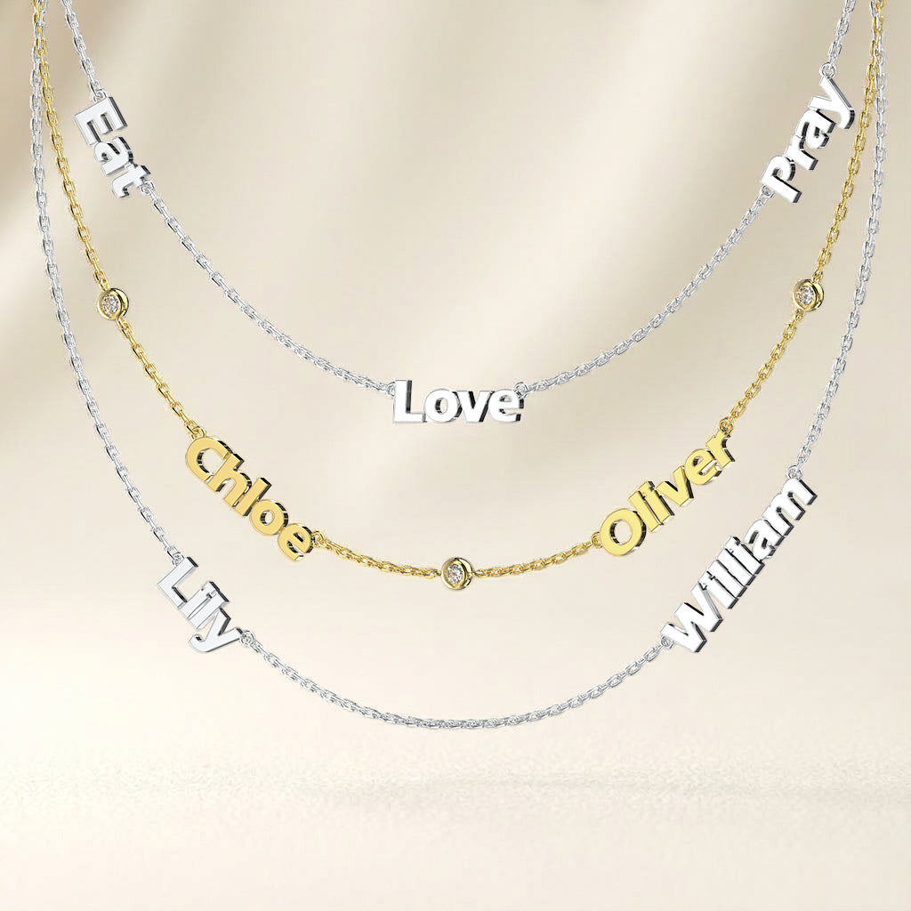 Linked by Love – Name Necklace with Emotional Spark