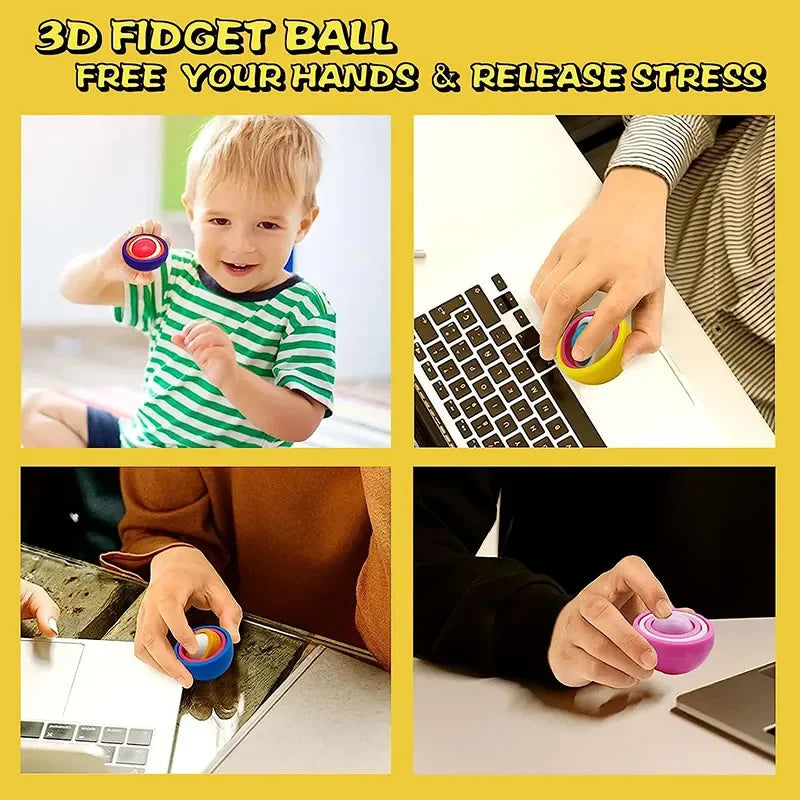 3D Rotation Fidget Gyro Spinner Toy