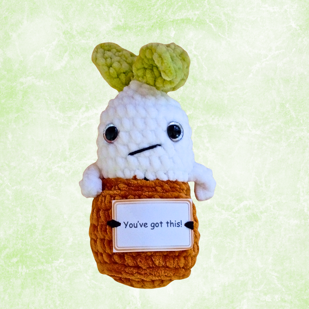 Pocket Hug Mandragora™ – Handmade Emotional Support Plush with Inspirational Message Card