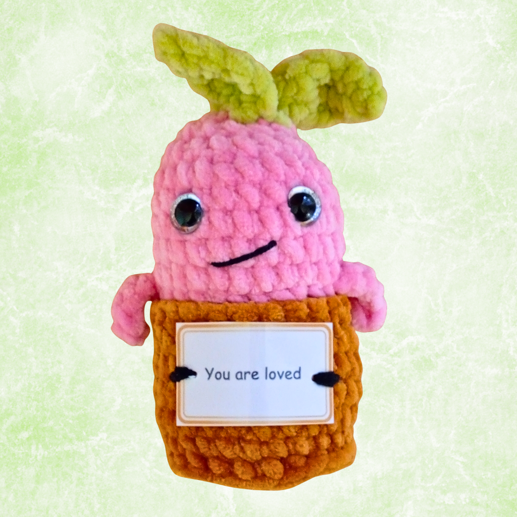 Pocket Hug Mandragora™ – Handmade Emotional Support Plush with Inspirational Message Card