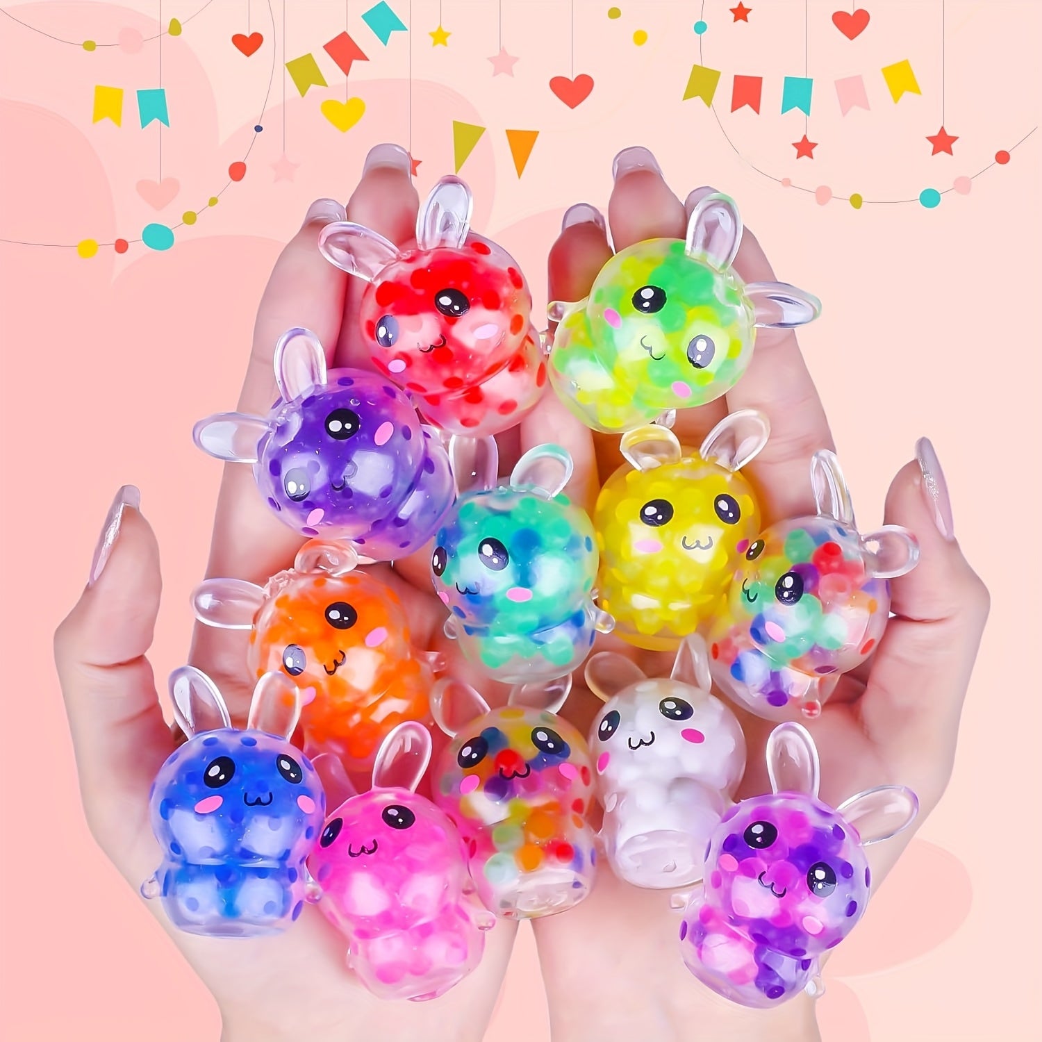 36pcs Mixed Color Squishy Easter Bunny Fidget Toys