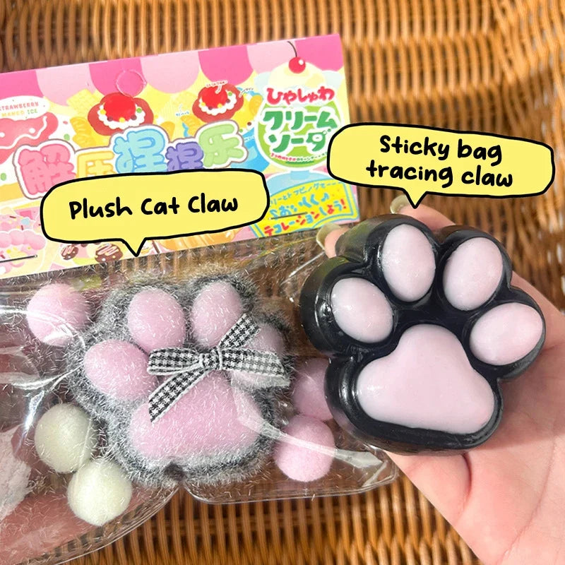 Cat Paw Mochi Squishy Fidget Toy Plush Stress Relief