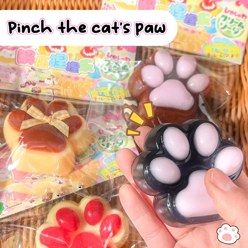 Cat Paw Mochi Squishy Fidget Toy Plush Stress Relief