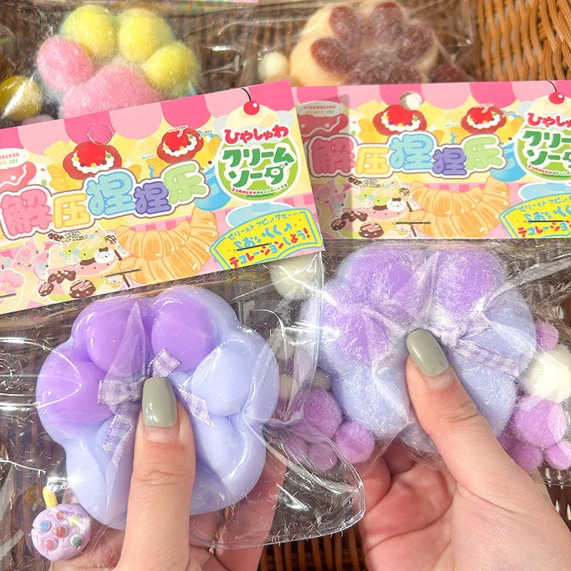 Cat Paw Mochi Squishy Fidget Toy Plush Stress Relief