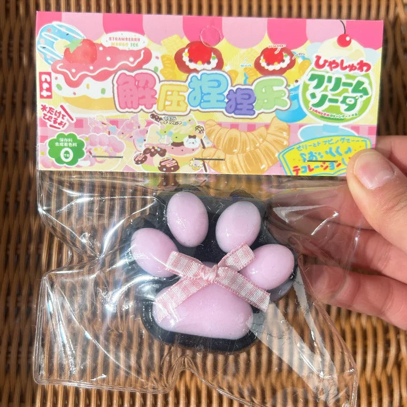 Cat Paw Mochi Squishy Fidget Toy Plush Stress Relief