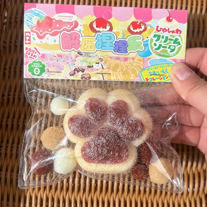 Cat Paw Mochi Squishy Fidget Toy Plush Stress Relief