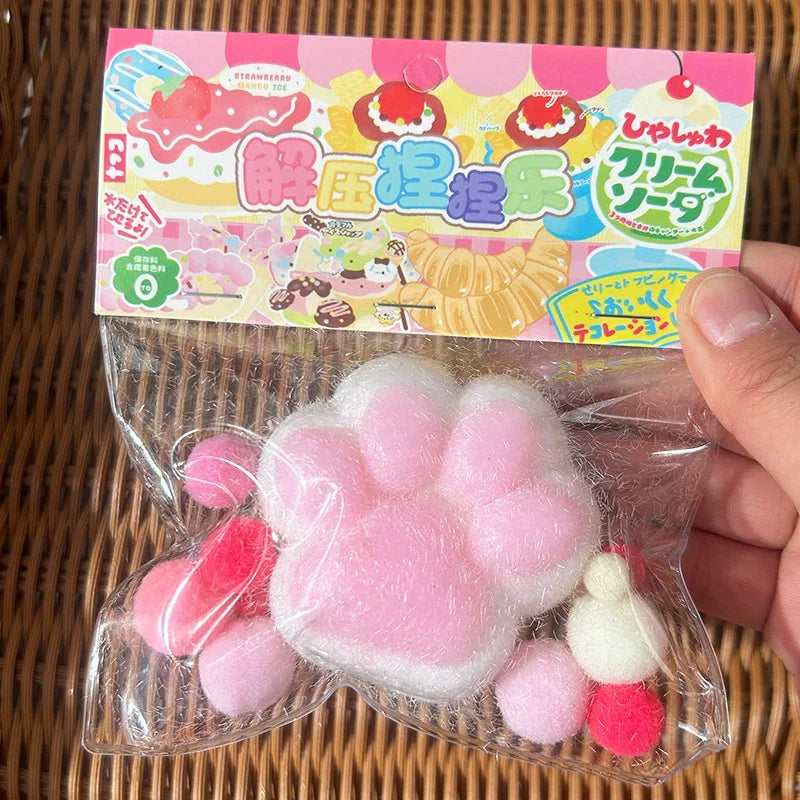 Cat Paw Mochi Squishy Fidget Toy Plush Stress Relief
