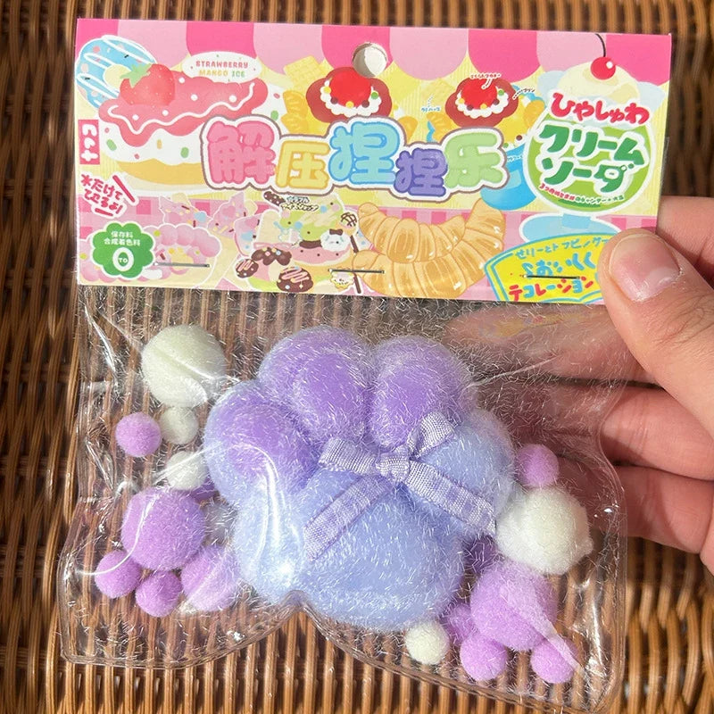 Cat Paw Mochi Squishy Fidget Toy Plush Stress Relief