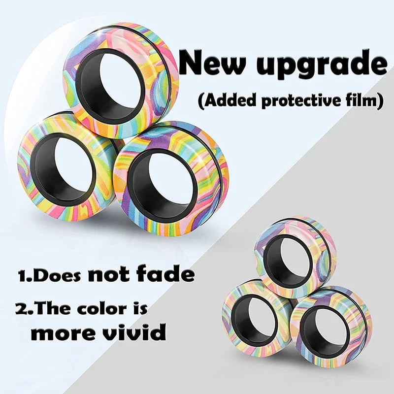 Magnetic Fidget Rings Toy Set 3PCS for All Ages