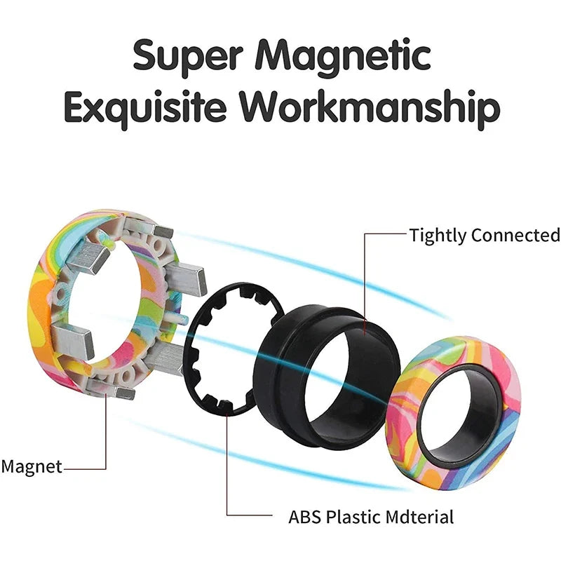 Magnetic Fidget Rings Toy Set 3PCS for All Ages