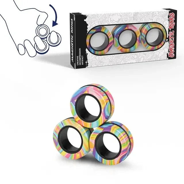 Magnetic Fidget Rings Toy Set 3PCS for All Ages