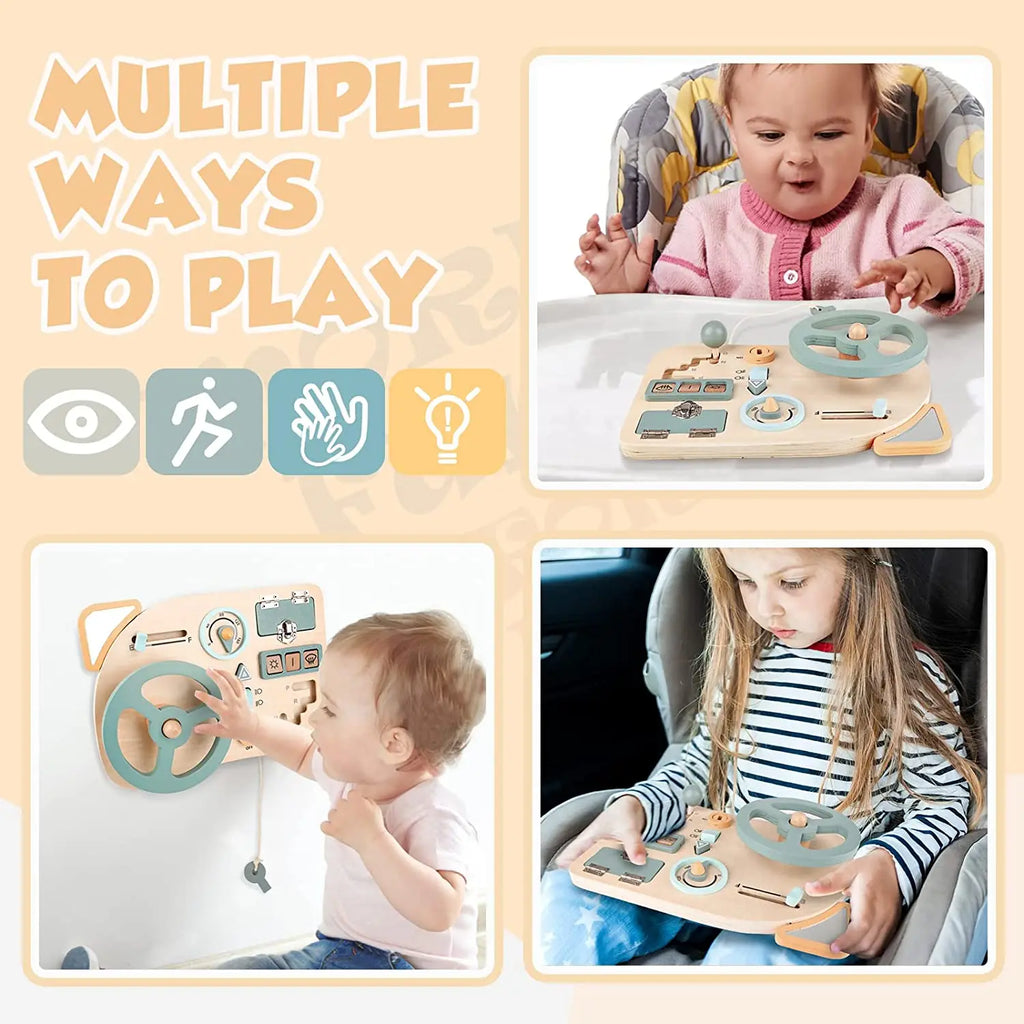 Montessori Wooden Sensory Tablet Car Dashboard