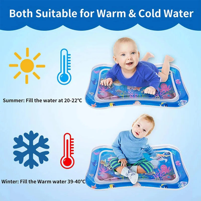 Inflatable play mat with water