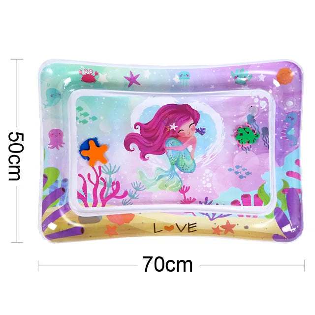 Inflatable play mat with water