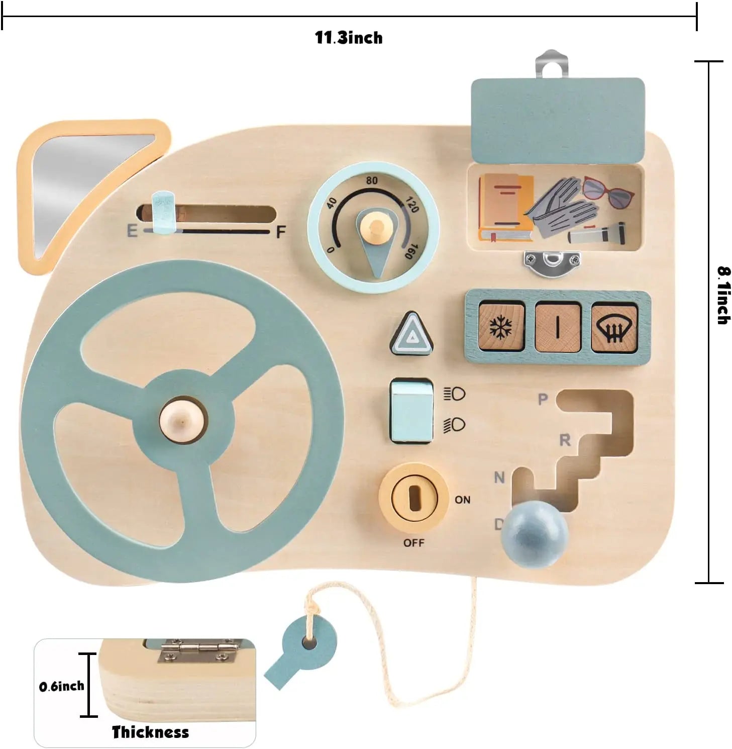 Montessori Wooden Sensory Tablet Car Dashboard