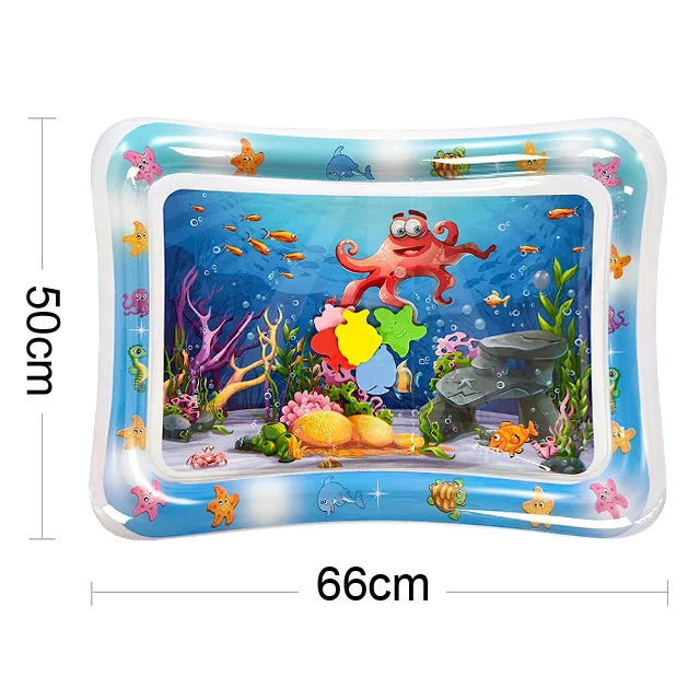 Inflatable play mat with water
