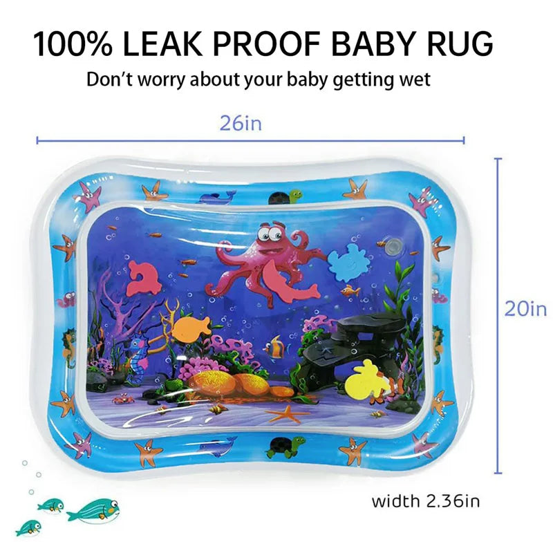 Inflatable play mat with water