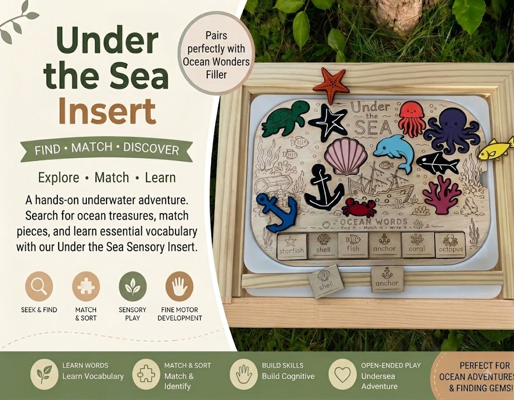 🌈 COMPLETE SENSORY SET - Chalk & Play Sensory Table + 2 Adventures + 2 Sensory Filler