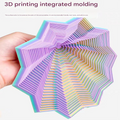 2-Pcs Laser Green Smart 3D Printed Fidget Toy - Hexagonal Illusion Folding Desk Toy for Stress Relief & Focus
