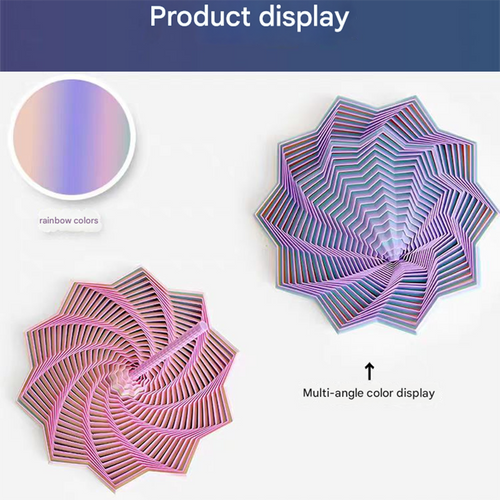 2-Pcs Laser Green Smart 3D Printed Fidget Toy - Hexagonal Illusion Folding Desk Toy for Stress Relief & Focus