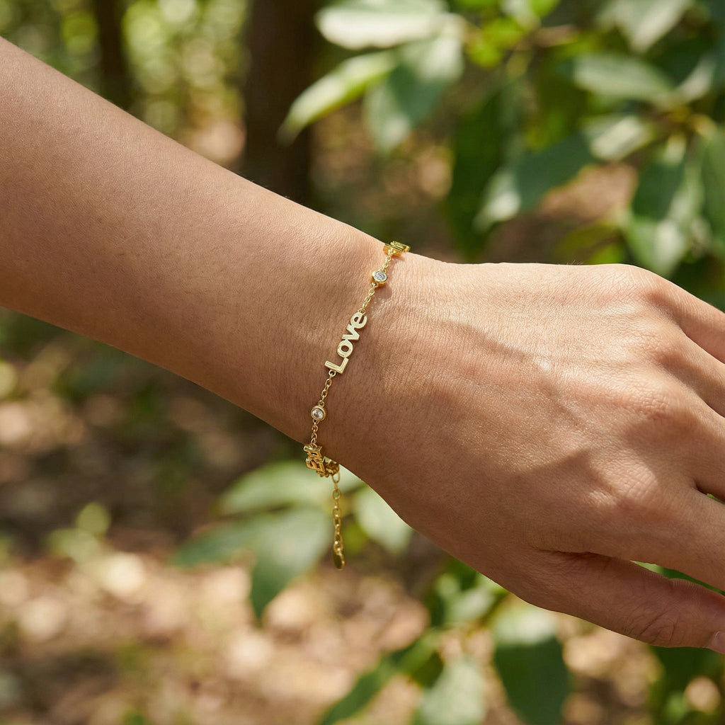 Linked by Love – Name Bracelet with Emotional Spark