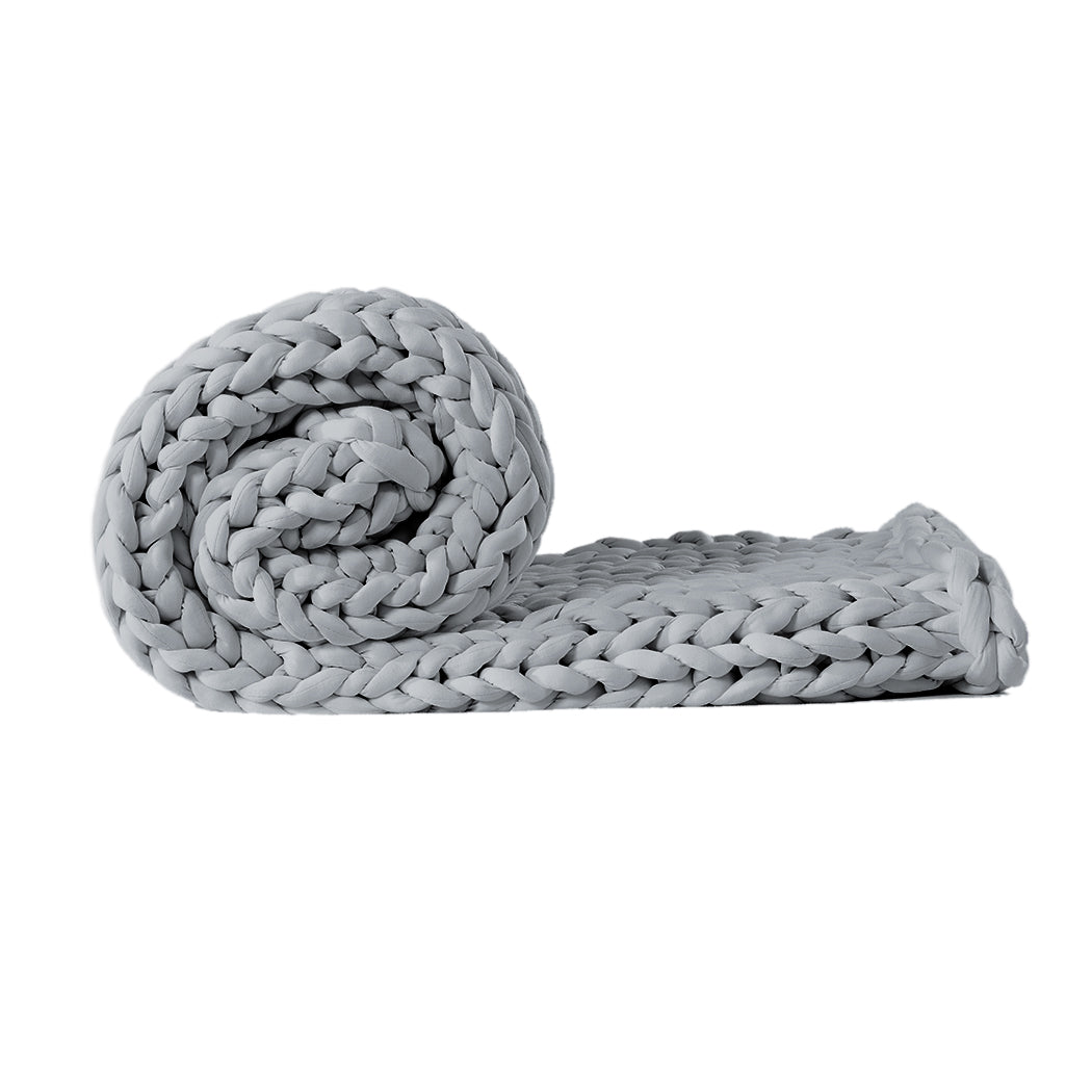 NNEIDS Dreamz Knitted Weighted Blanket Chunky Grey Kids