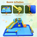 NNECW Inflatable Water Jumping House with Water Sprayers & Slide for Outdoor Play with Blower