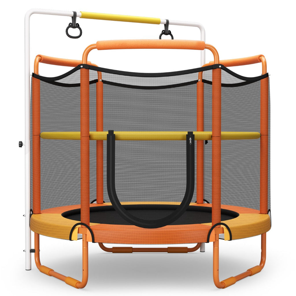 NNECW 152cm Kids 3-in-1 Game Trampoline Seamless with Enclosure Net