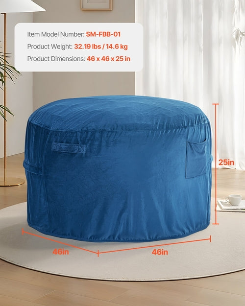 Bean Bag Chair, Round BeanBag Chair with Removable & Washable Cover