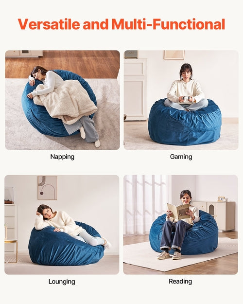 Bean Bag Chair, Round BeanBag Chair with Removable & Washable Cover